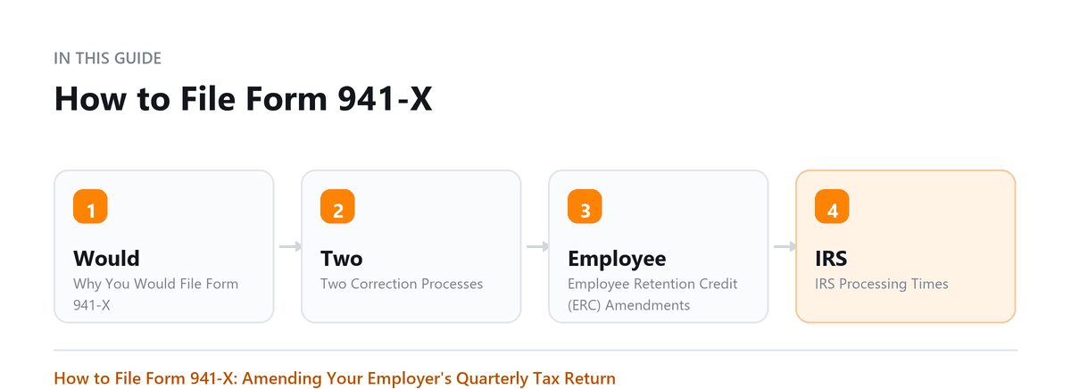 How to File Form 941-X How to File Form 941-X: Why You Would File Form 941-X, Two Correction Processes, Employee Retention