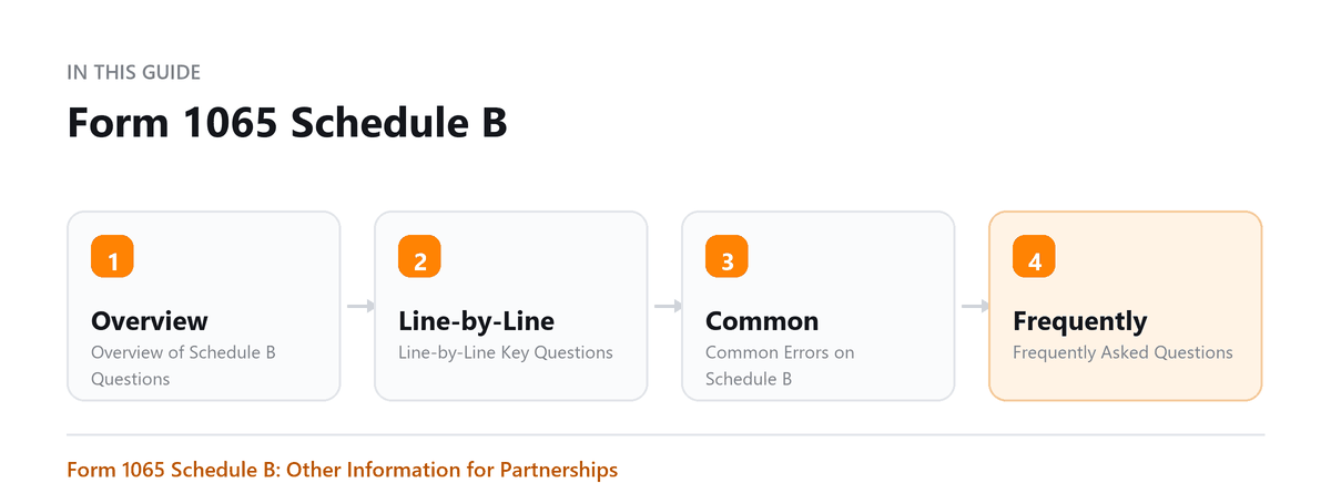Form 1065 Schedule B Form 1065 Schedule B: Overview of Schedule B Questions, Line-by-Line Key Questions, Common Errors on