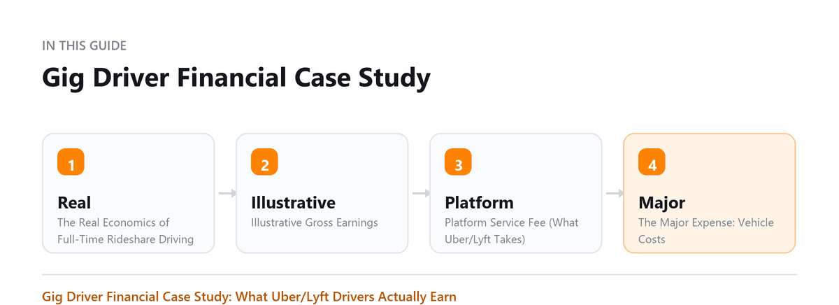 Gig Driver Financial Case Study Gig Driver Financial Case Study: The Real Economics of Full-Time Rideshare Driving, Illustrative Gross
