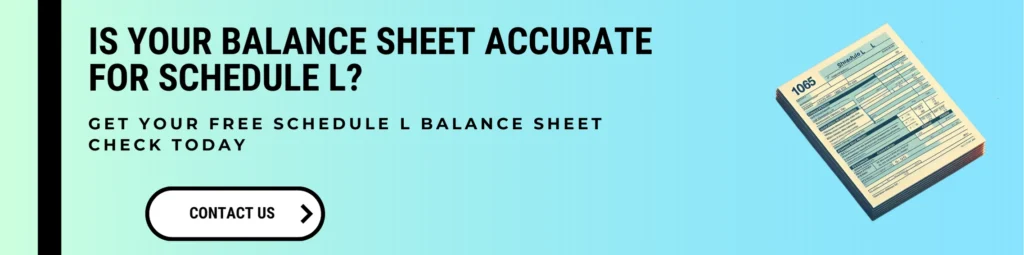 Form 1065 Schedule L - Contact Us