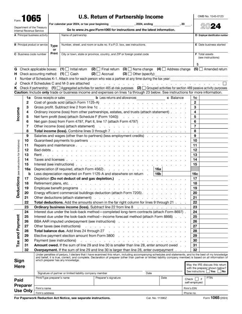 Image of IRS Form 1065
