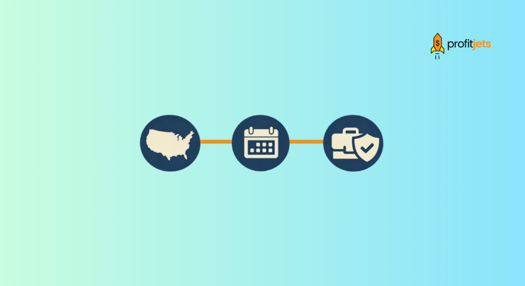 Icons representing 2026 tax calendar for US business
