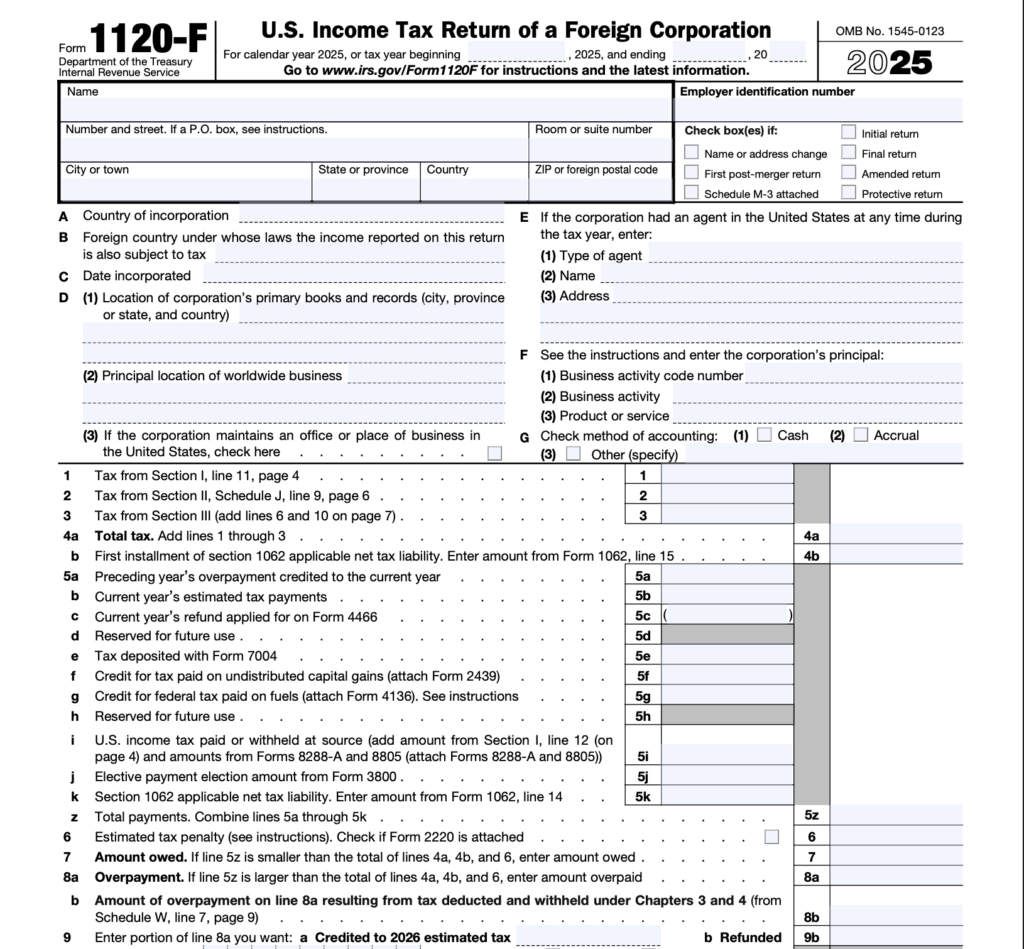 IRS Form 1120-F